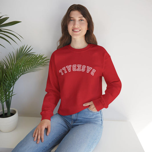 Upside-Down Baseball Unisex Sweatshirt, Baseball Lover, Sports Apparel, Gifts for Athletes, Casual Wear, Perfect for Game Days