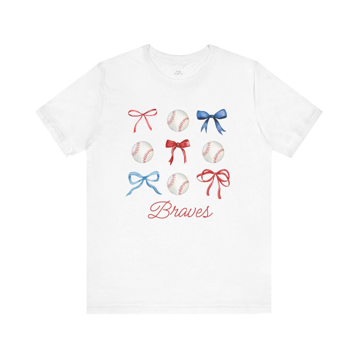 Baseball Bow Graphic Tee, Cute Sports Shirt for Fans, Perfect as Gift for Softball Players, Ideal for Birthdays and Game Days