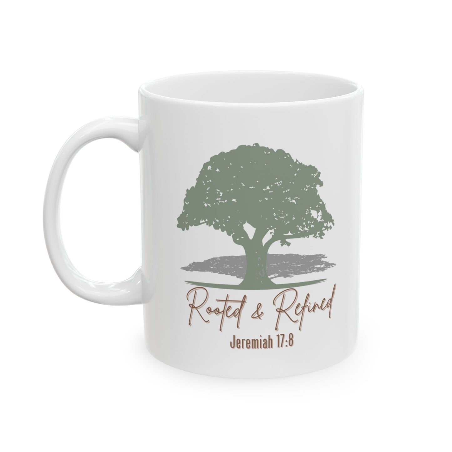 Rooted & Refined - Jeremiah 17:8 Rustic Tree Ceramic Mug - 11oz & 15oz - Perfect for Nature Lovers & Cozy Mornings