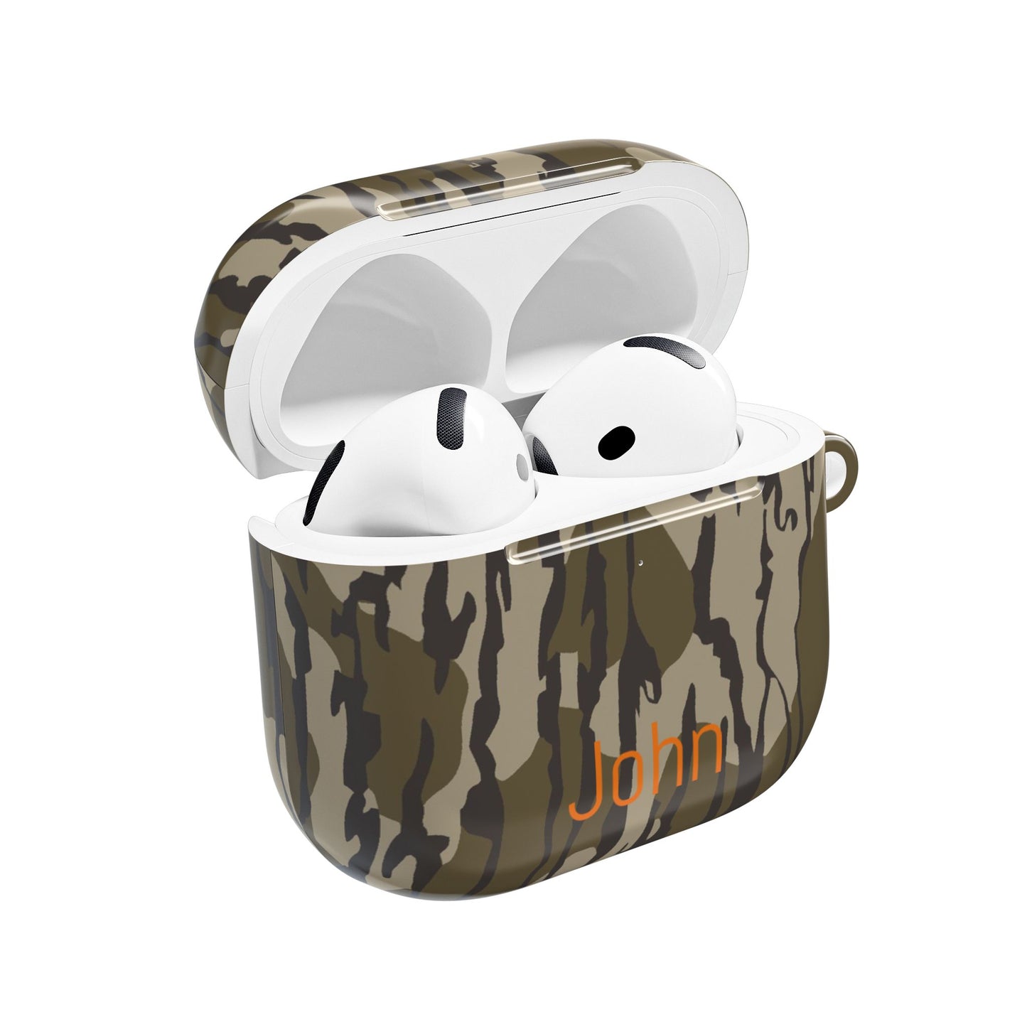 Camo Pattern Personalized AirPod Case | Custom Name Engraved, Green Brown Camo