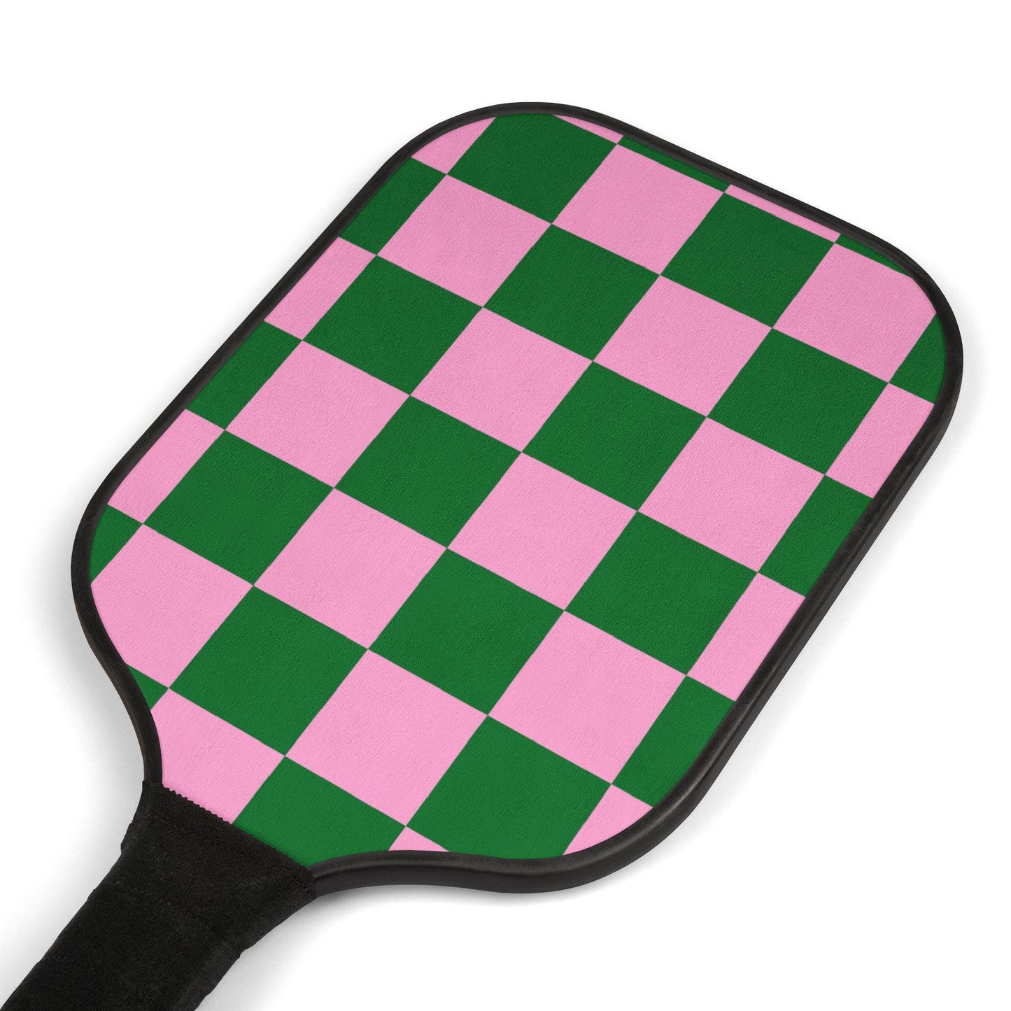 Pickleball Paddle Set - Fun Green and Pink Checkered Design for Pickleball Lovers, Sports Gifts, Active Lifestyle, Summer Fun