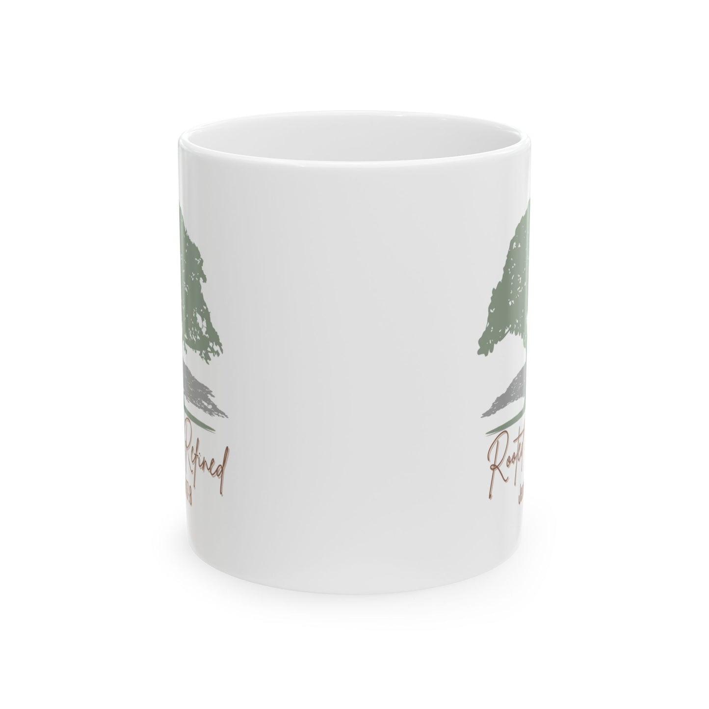 Rooted & Refined - Jeremiah 17:8 Rustic Tree Ceramic Mug - 11oz & 15oz - Perfect for Nature Lovers & Cozy Mornings