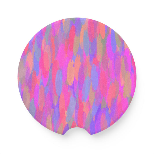 Colorful Soapstone Car Coaster - Vibrant Decorative Auto Accessory, Unique Gift Idea for Car Enthusiasts, Summer Road Trip Essentials, Fun