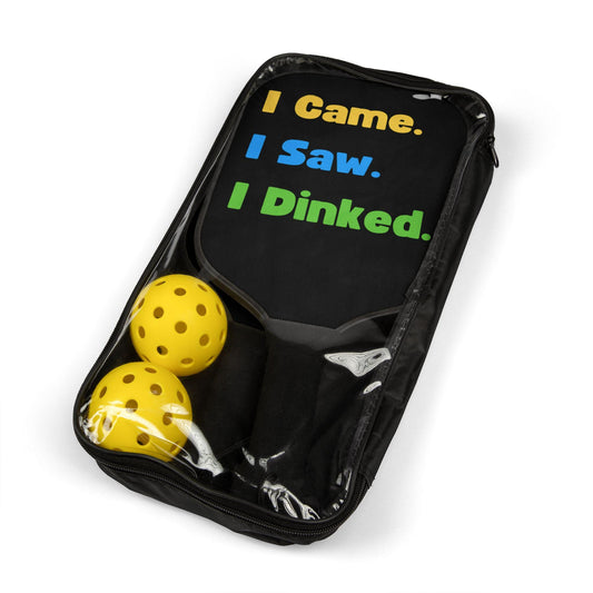 Pickleball Paddle Set, Fun Pickleball Gear for Enthusiasts, I Came I Saw I Dinked, Unique Sports Gifts, Outdoor Activity Kit