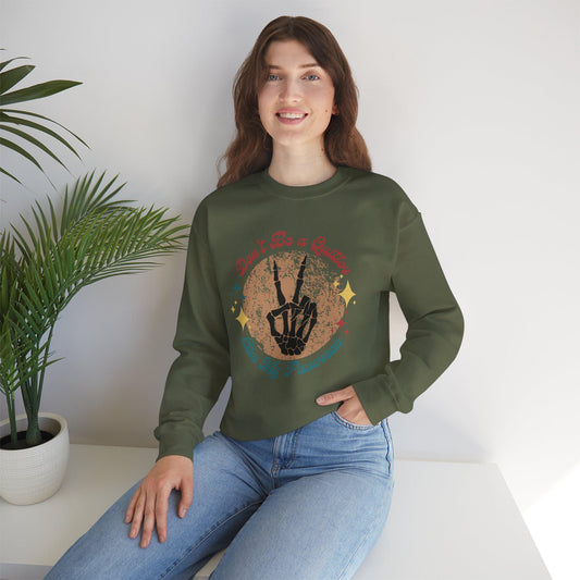 Don't Be a Quitter Sweatshirt - Motivational Crewneck for Students, Gift for Graduates, Unisex Casual Wear, Diabetes Sweatshirt