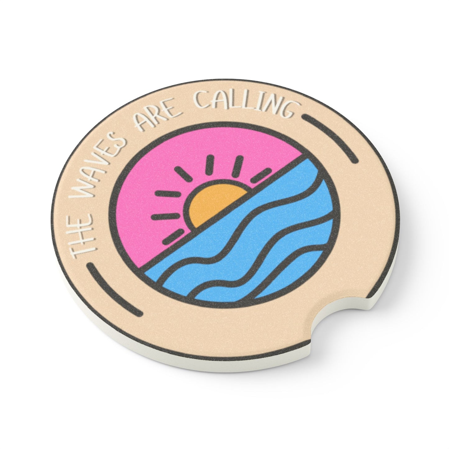 Beach Vibe Car Coaster | Summer Car Accessory, Gift for Travelers, Cute Coasters, Coastal Decor, Fun Car Accessories