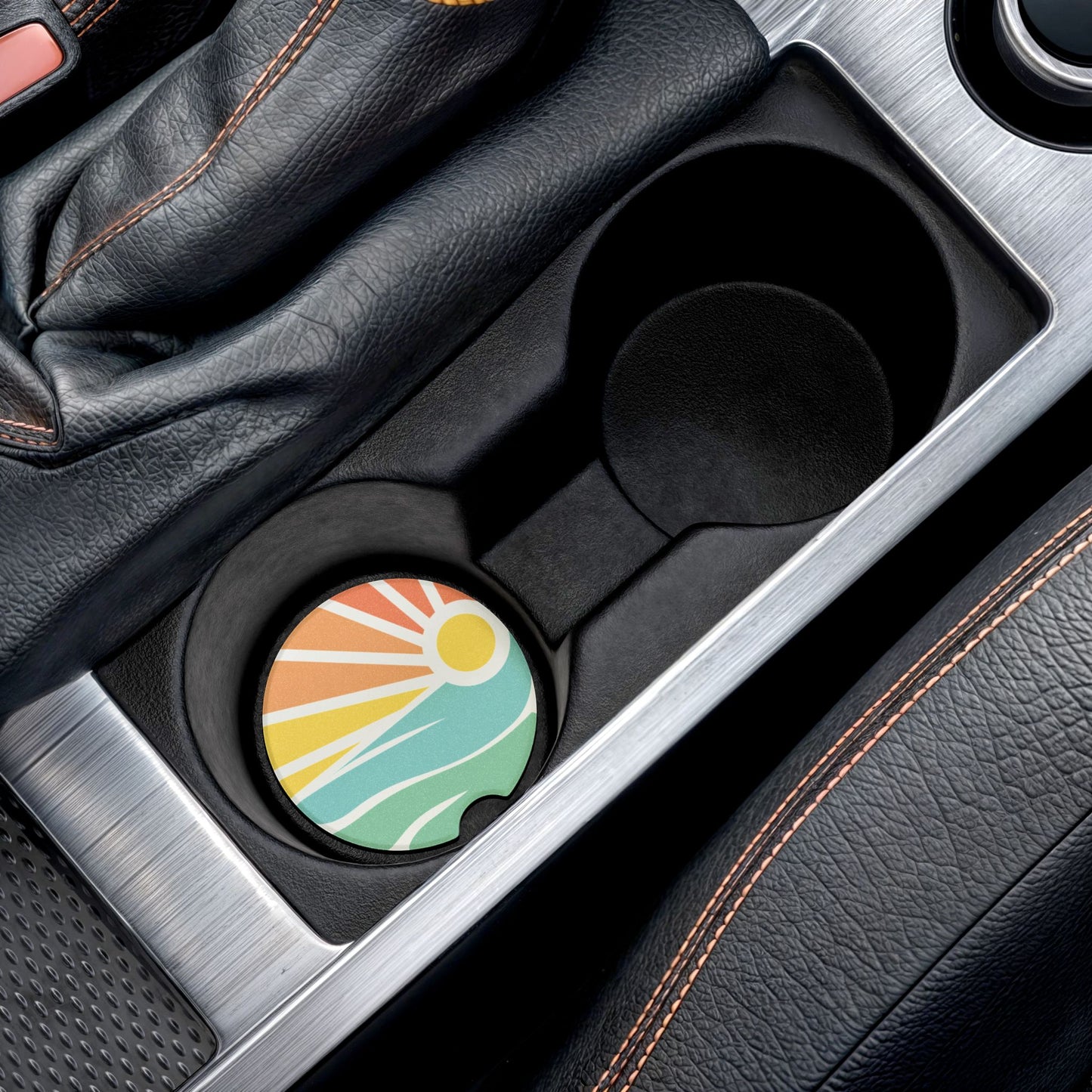 Beach Sunset Soapstone Car Coaster