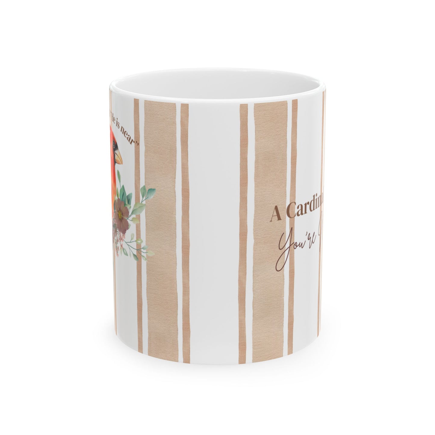 He is Near Psalm 34:18 Cardinal Reminder - Ceramic Christian Mug