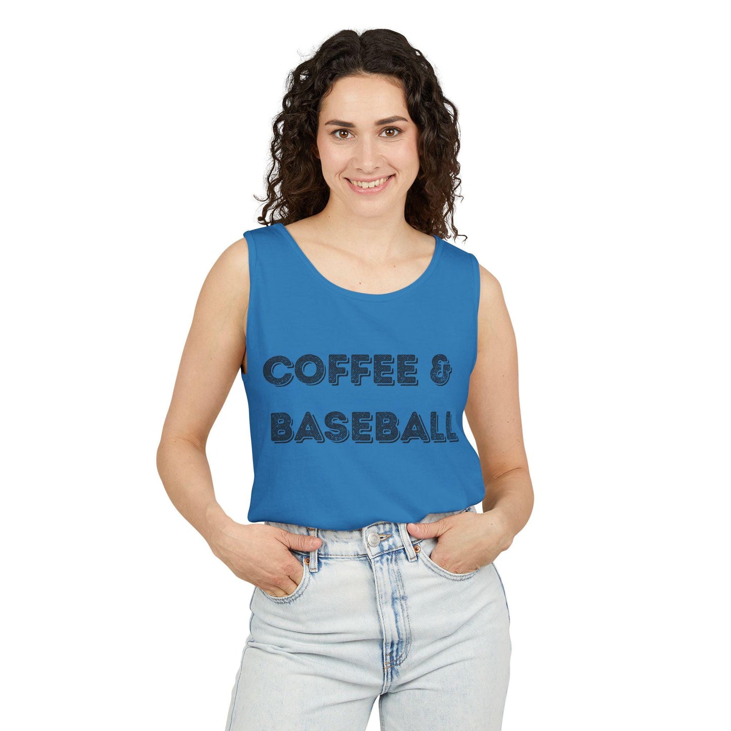 Coffee & Baseball Unisex Tank Top - Perfect for Sports Lovers, Summer Days, Casual Wear, Gifts for Him/Her, Baseball Season