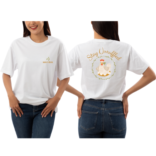 Roost & Ruffle "Stay Unruffled" T-Shirt, Garment-Dyed Tee, Funny Chicken Shirt, Casual Unisex Top