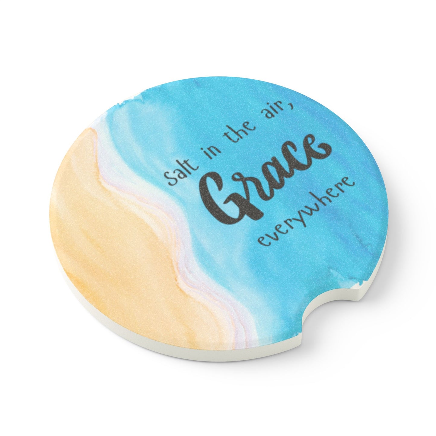 Coastal Soapstone Car Coaster | Salt in the Air, Grace Everywhere | Beach Decor, Car Accessories, Gift for Beach Lovers, Summer Vibes