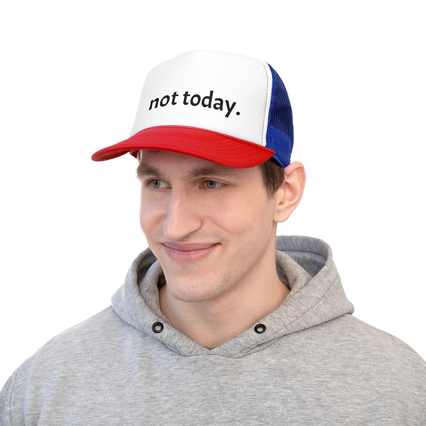 Funny Not Today Trucker Cap, Casual Adjustable Hat, Gift for Friends, Outdoor Hat, Trendy Headwear, Humor Accessories