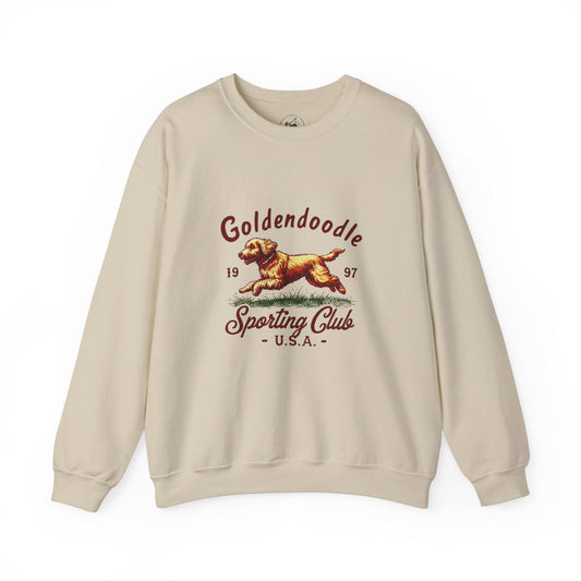 Goldendoodle Sporting Club Sweatshirt, Cozy Unisex Crewneck, Pet Lover Gift, Dog Enthusiast Apparel, Casual Style