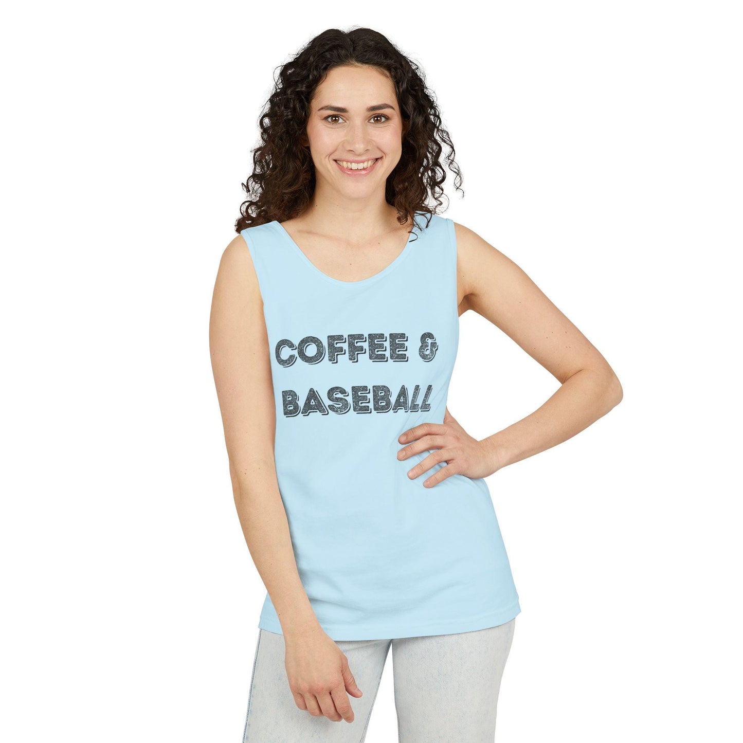Coffee & Baseball Unisex Tank Top - Perfect for Sports Lovers, Summer Days, Casual Wear, Gifts for Him/Her, Baseball Season