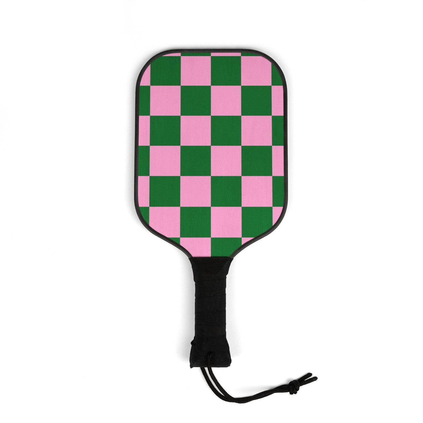 Pickleball Paddle Set - Fun Green and Pink Checkered Design for Pickleball Lovers, Sports Gifts, Active Lifestyle, Summer Fun
