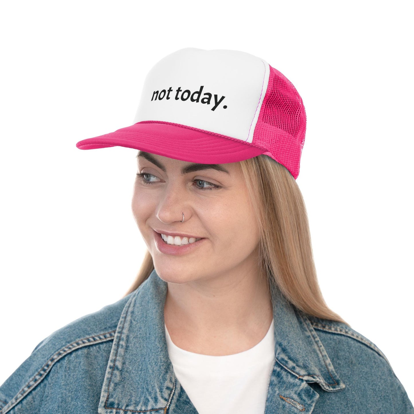 Funny Not Today Trucker Cap, Casual Adjustable Hat, Gift for Friends, Outdoor Hat, Trendy Headwear, Humor Accessories