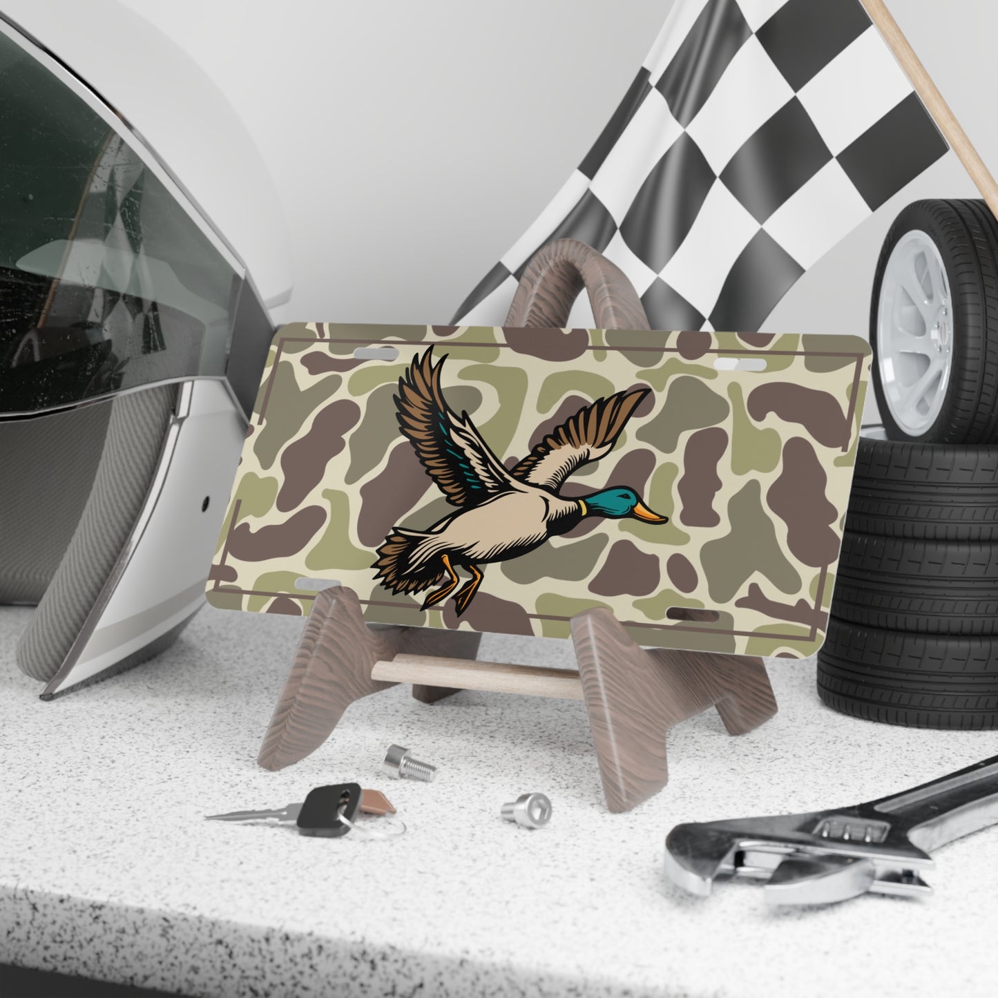 Camouflage Duck Vanity Plate, Personalized License Plate, Car Decor, Gift for Outdoorsy Lovers, Hunting Themed