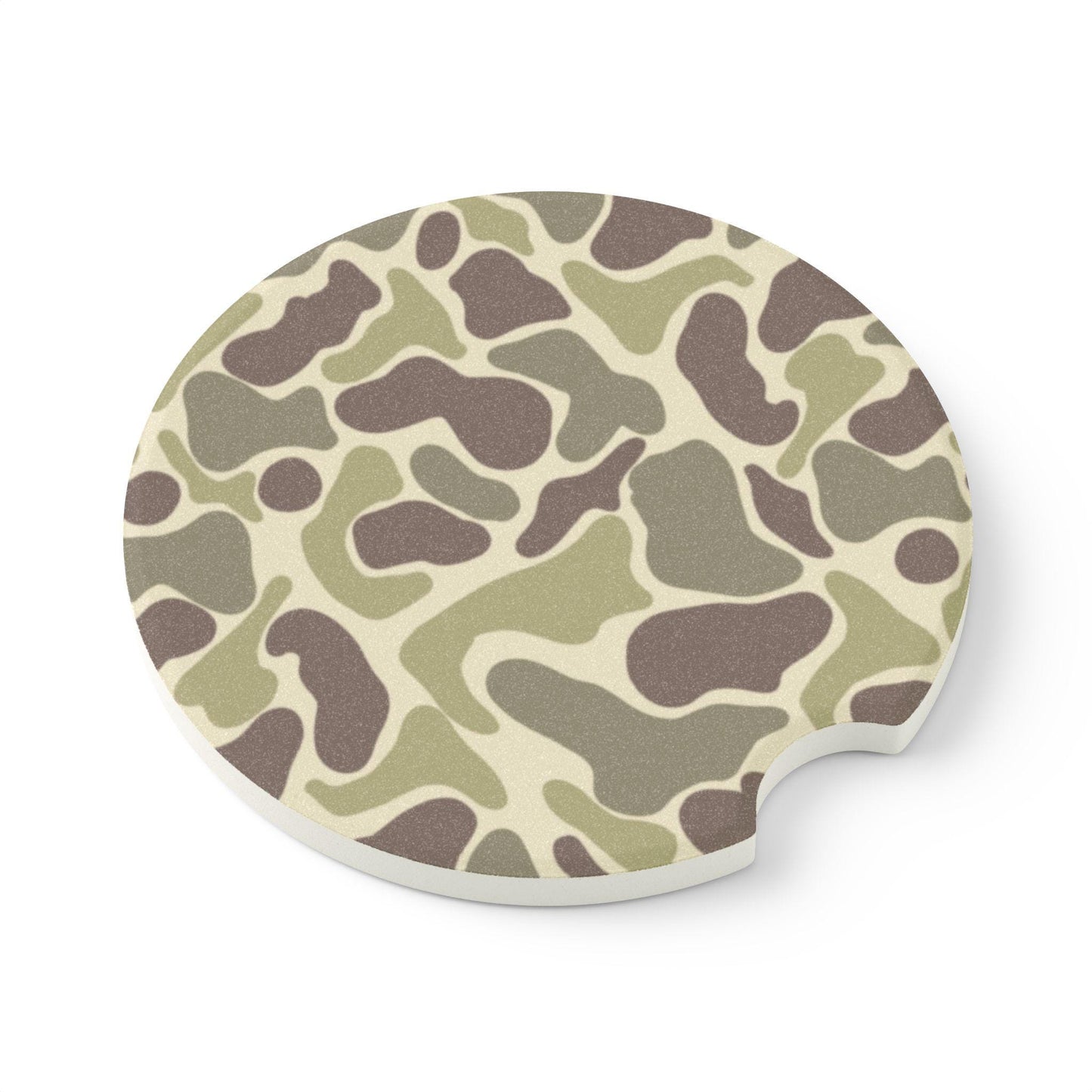 Car Coaster, Duck Camo Pattern Soapstone, Cup Holder Coasters, Absorbent Stone Coaster Set, Vehicle Accessories, Camouflage Design, Auto