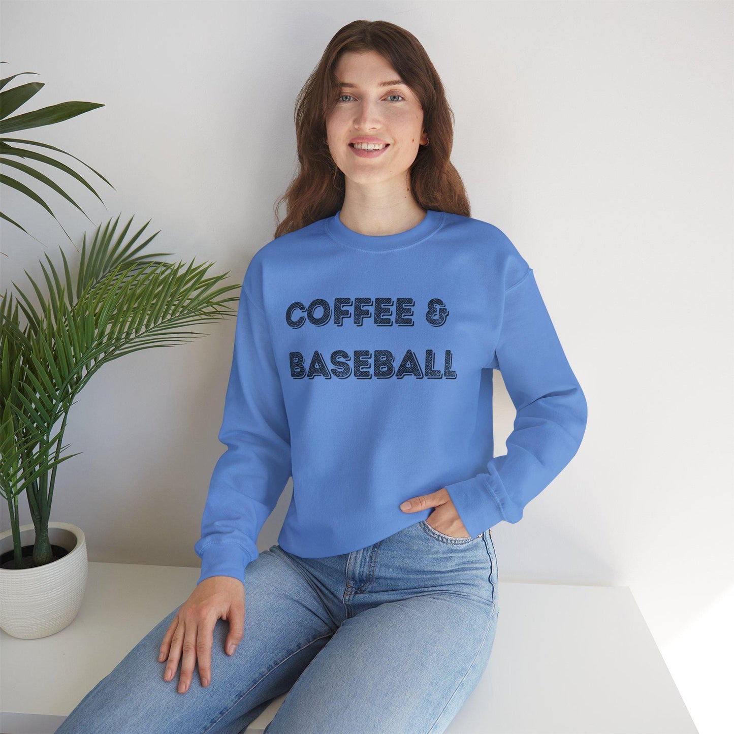 Coffee & Baseball Sweatshirt, Cozy Unisex Sweater for Sports Lovers, Perfect Gift for Baseball Fans, Comfortable Everyday Wear, Ideal for