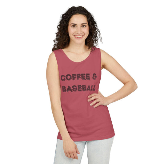 Coffee & Baseball Unisex Tank Top - Perfect for Sports Lovers, Summer Days, Casual Wear, Gifts for Him/Her, Baseball Season
