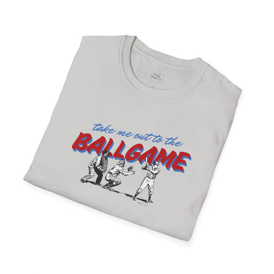 Take Me Out to the Ballgame Unisex T-Shirt, Softstyle Baseball Tee, Perfect for Sports Fans, Game Day Apparel, Baseball Gift
