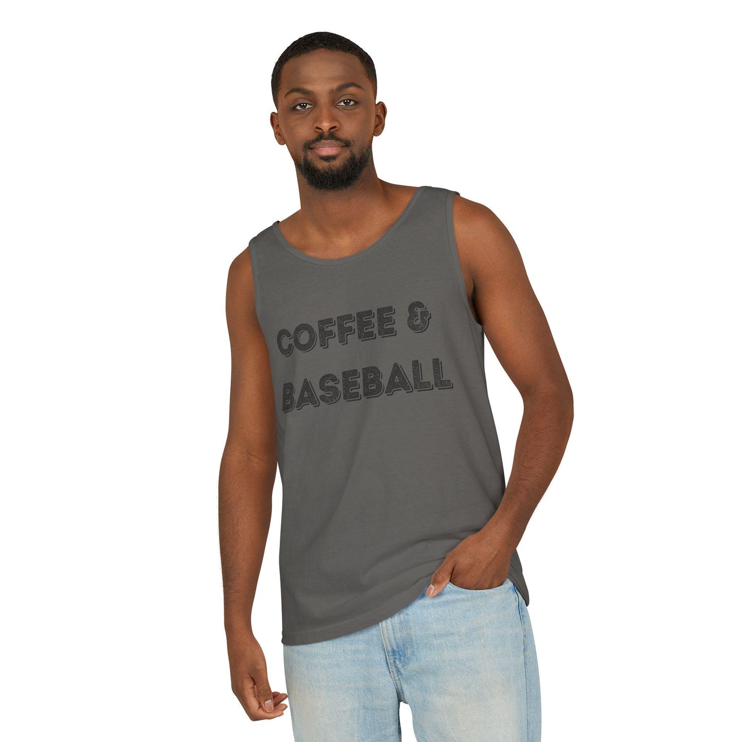 Coffee & Baseball Unisex Tank Top - Perfect for Sports Lovers, Summer Days, Casual Wear, Gifts for Him/Her, Baseball Season