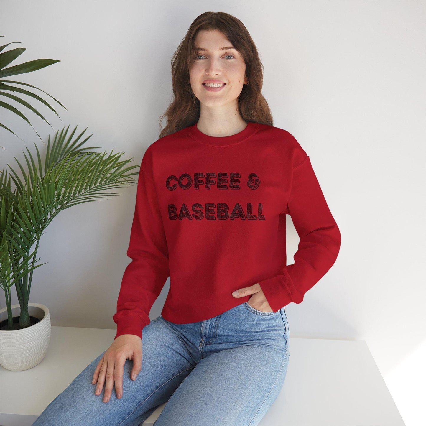 Coffee & Baseball Sweatshirt, Cozy Unisex Sweater for Sports Lovers, Perfect Gift for Baseball Fans, Comfortable Everyday Wear, Ideal for