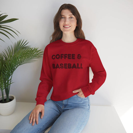 Coffee & Baseball Sweatshirt, Cozy Unisex Sweater for Sports Lovers, Perfect Gift for Baseball Fans, Comfortable Everyday Wear, Ideal for