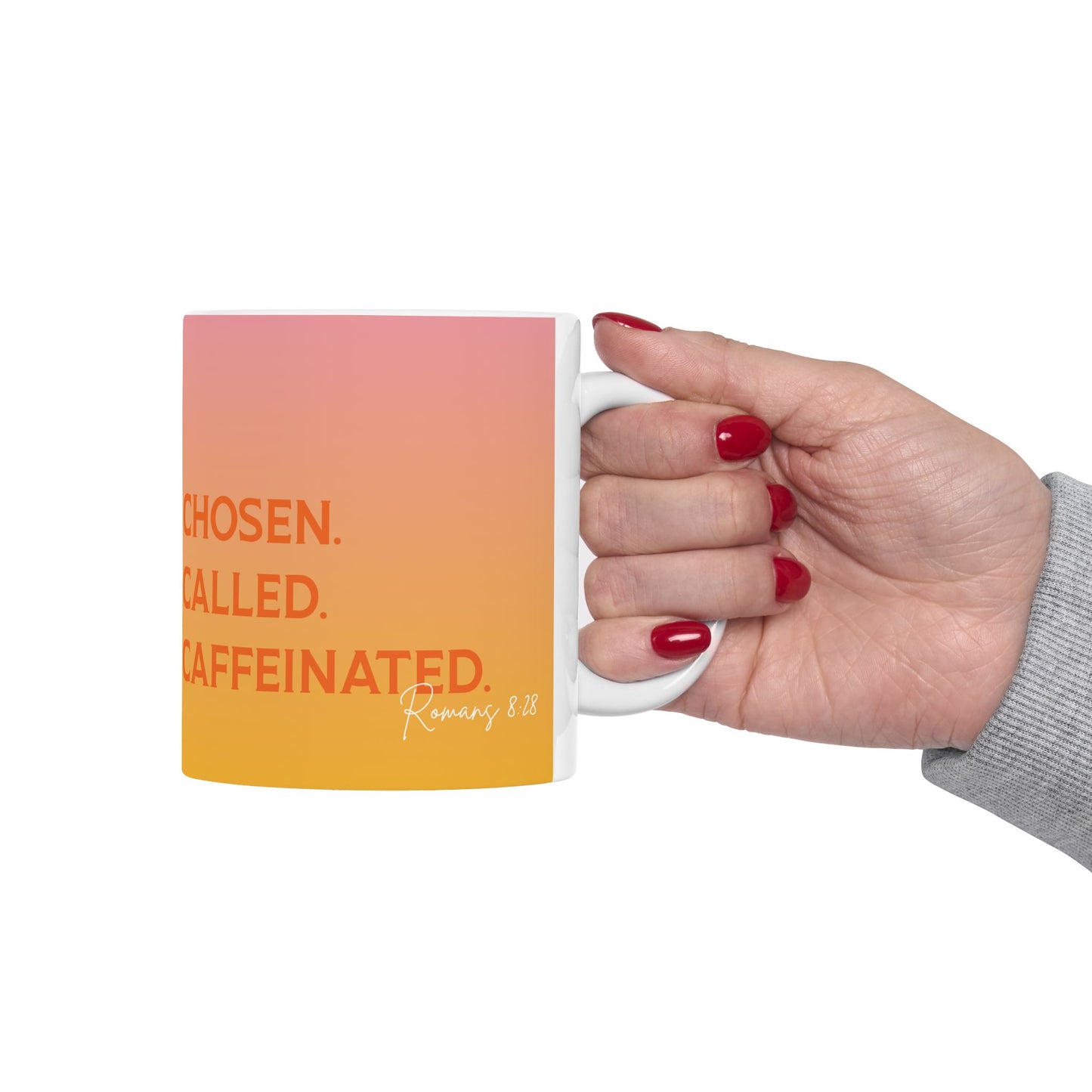 Chosen Called Caffeinated Romans 8:28 Ceramic Coffee Mug (11oz, 15oz)