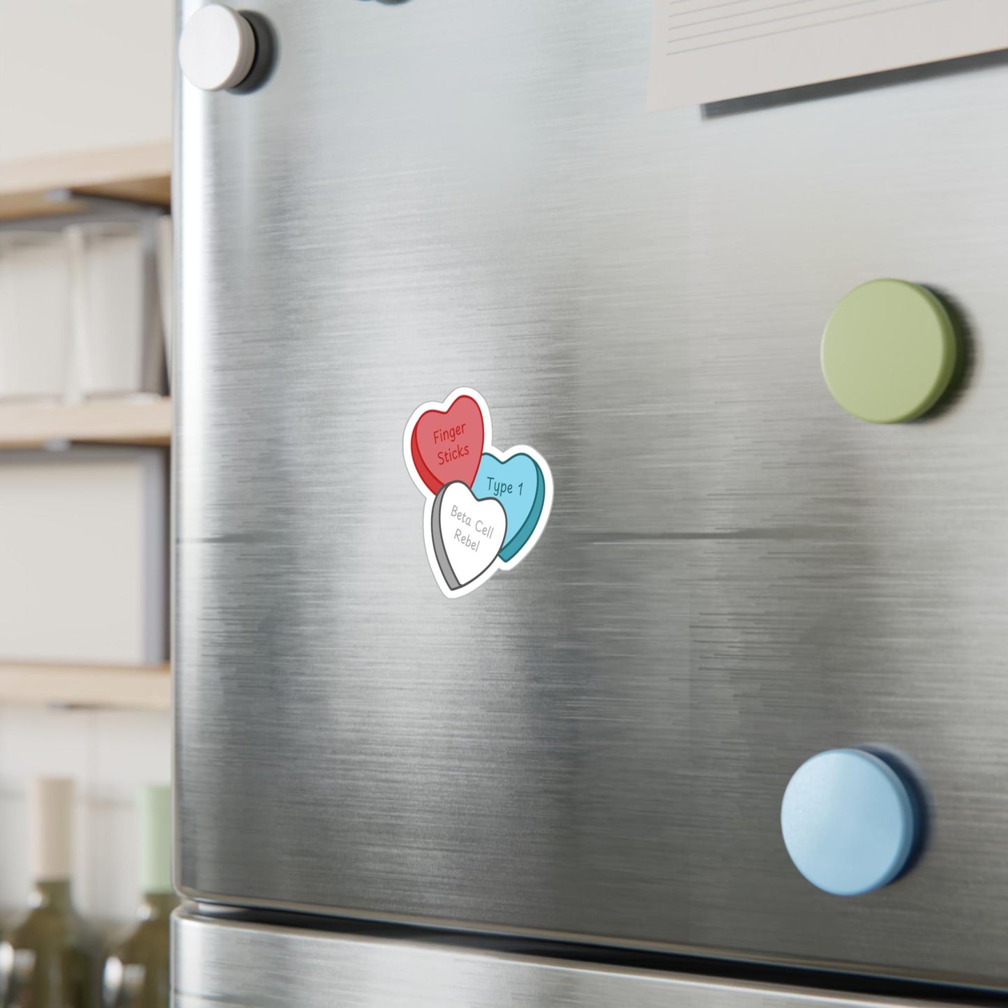 Type 1 Diabetic {Conversation Hearts} Kiss-Cut Vinyl Decals, Journal Sticker