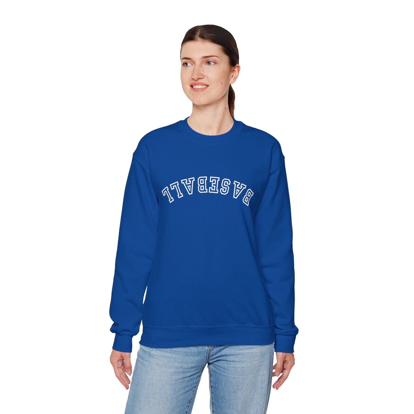 Upside-Down Baseball Unisex Sweatshirt, Baseball Lover, Sports Apparel, Gifts for Athletes, Casual Wear, Perfect for Game Days