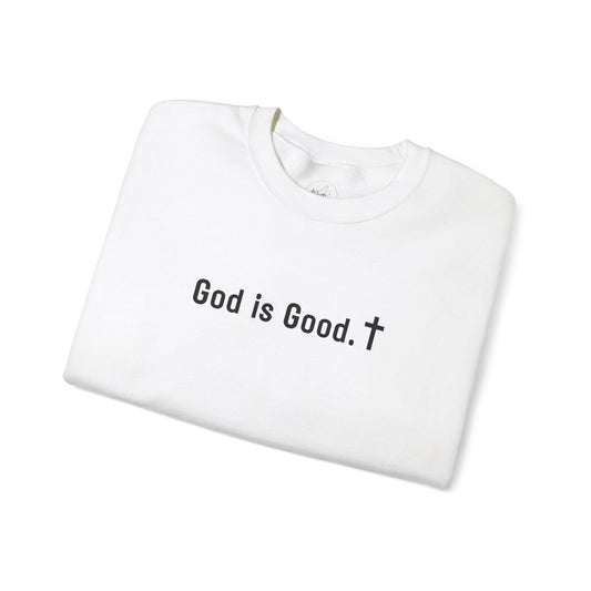 Faith-Inspired "God is Good" Unisex Crewneck Sweatshirt, Cozy Christian Apparel, Religious Sweatshirt, Casual Everyday Wear