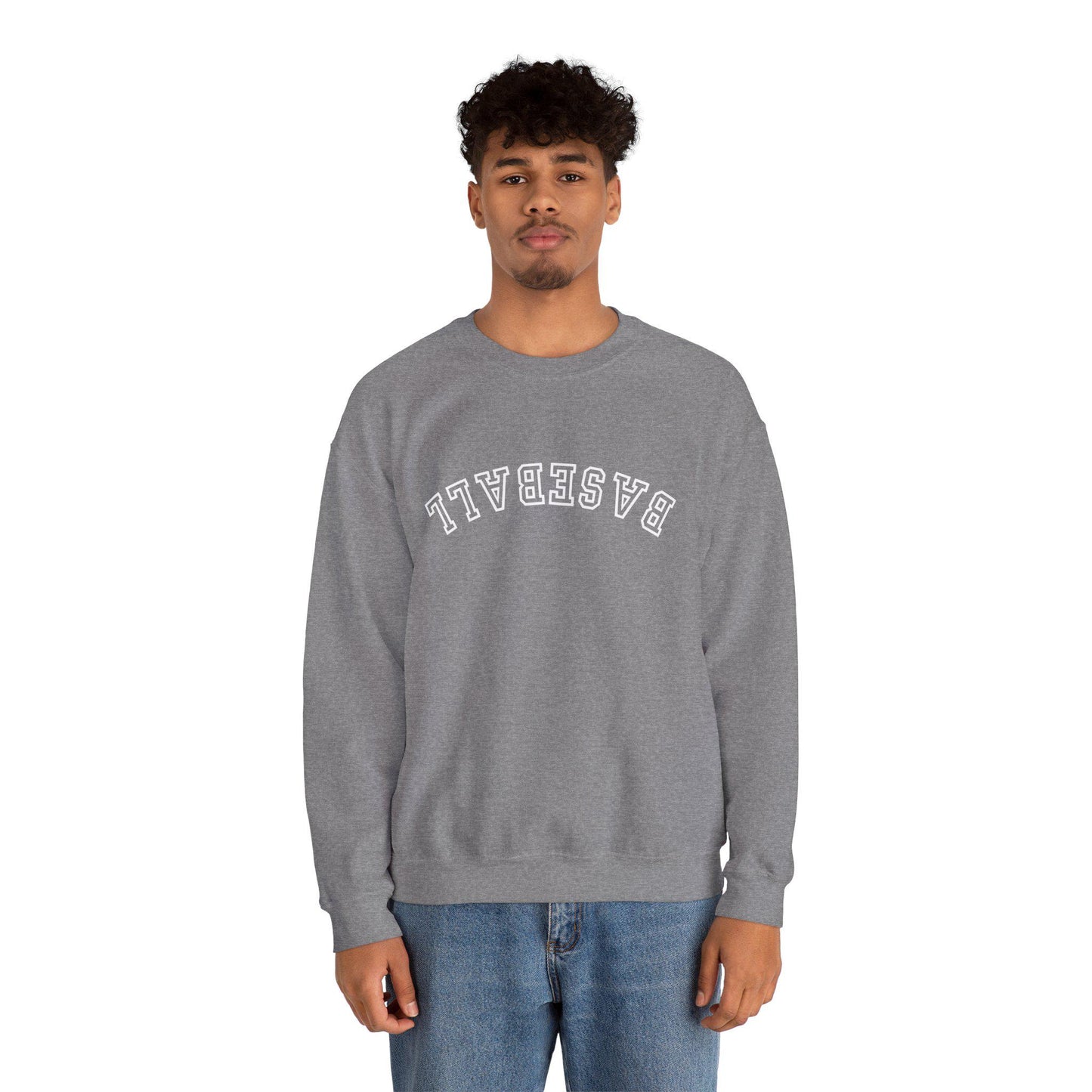 Upside-Down Baseball Unisex Sweatshirt, Baseball Lover, Sports Apparel, Gifts for Athletes, Casual Wear, Perfect for Game Days