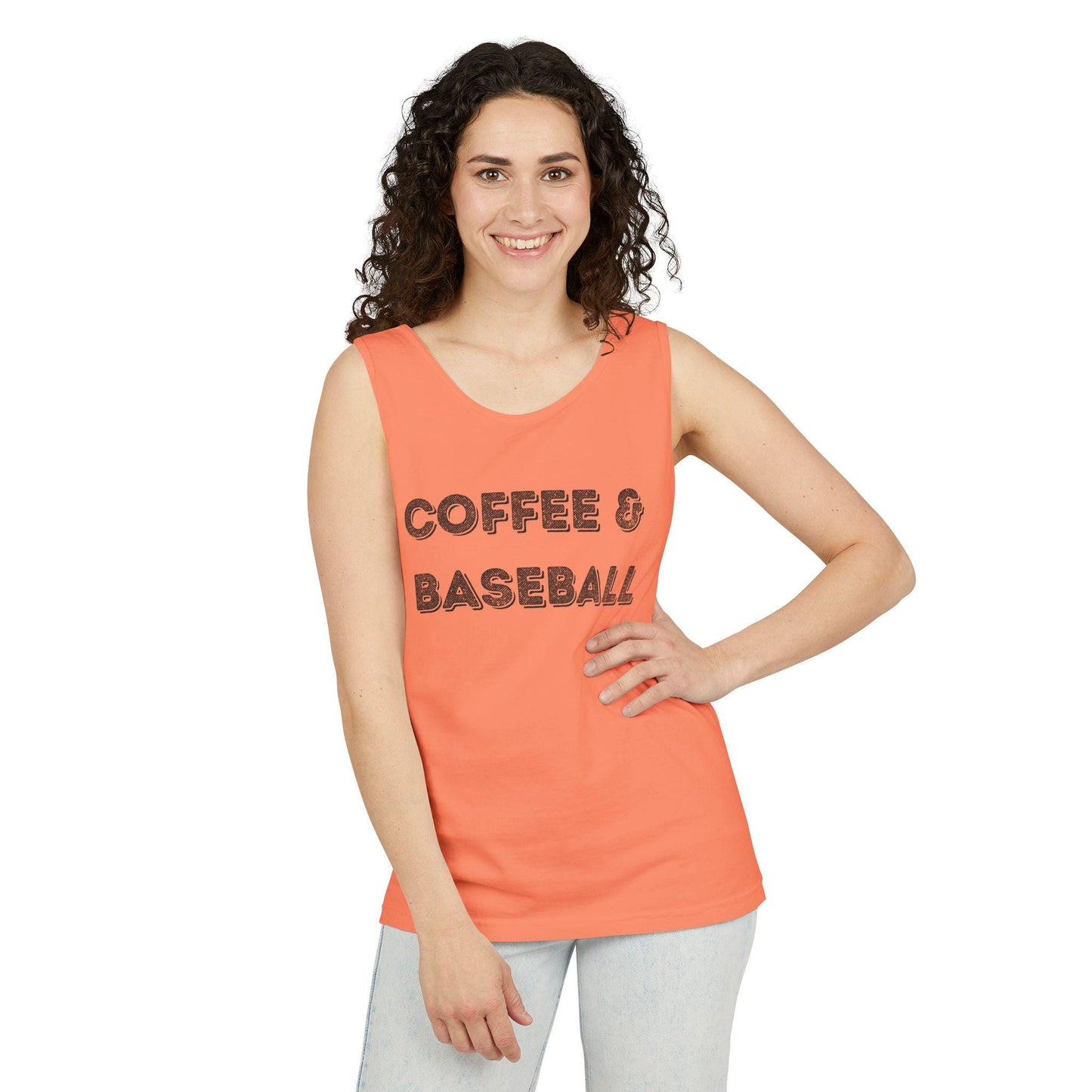 Coffee & Baseball Unisex Tank Top - Perfect for Sports Lovers, Summer Days, Casual Wear, Gifts for Him/Her, Baseball Season