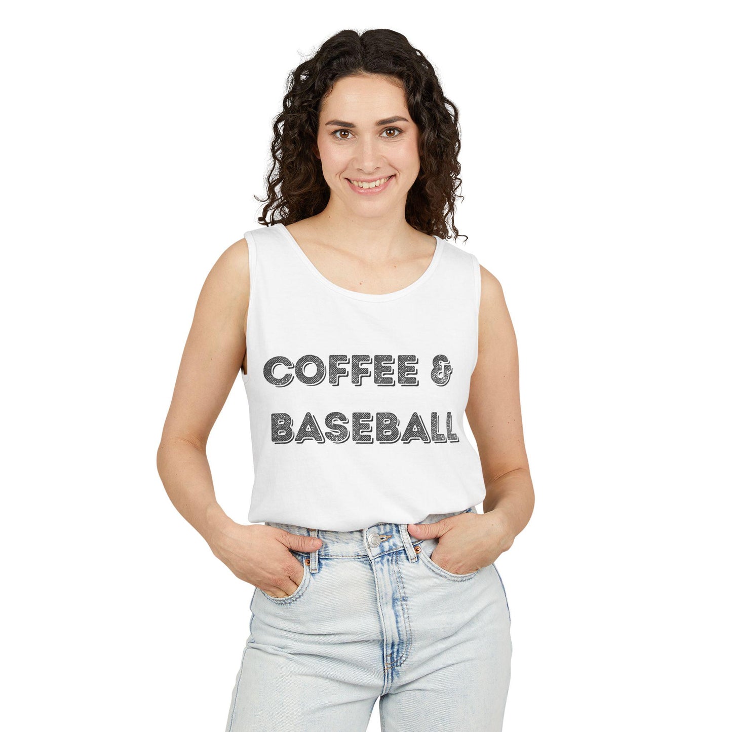 Coffee & Baseball Unisex Tank Top - Perfect for Sports Lovers, Summer Days, Casual Wear, Gifts for Him/Her, Baseball Season