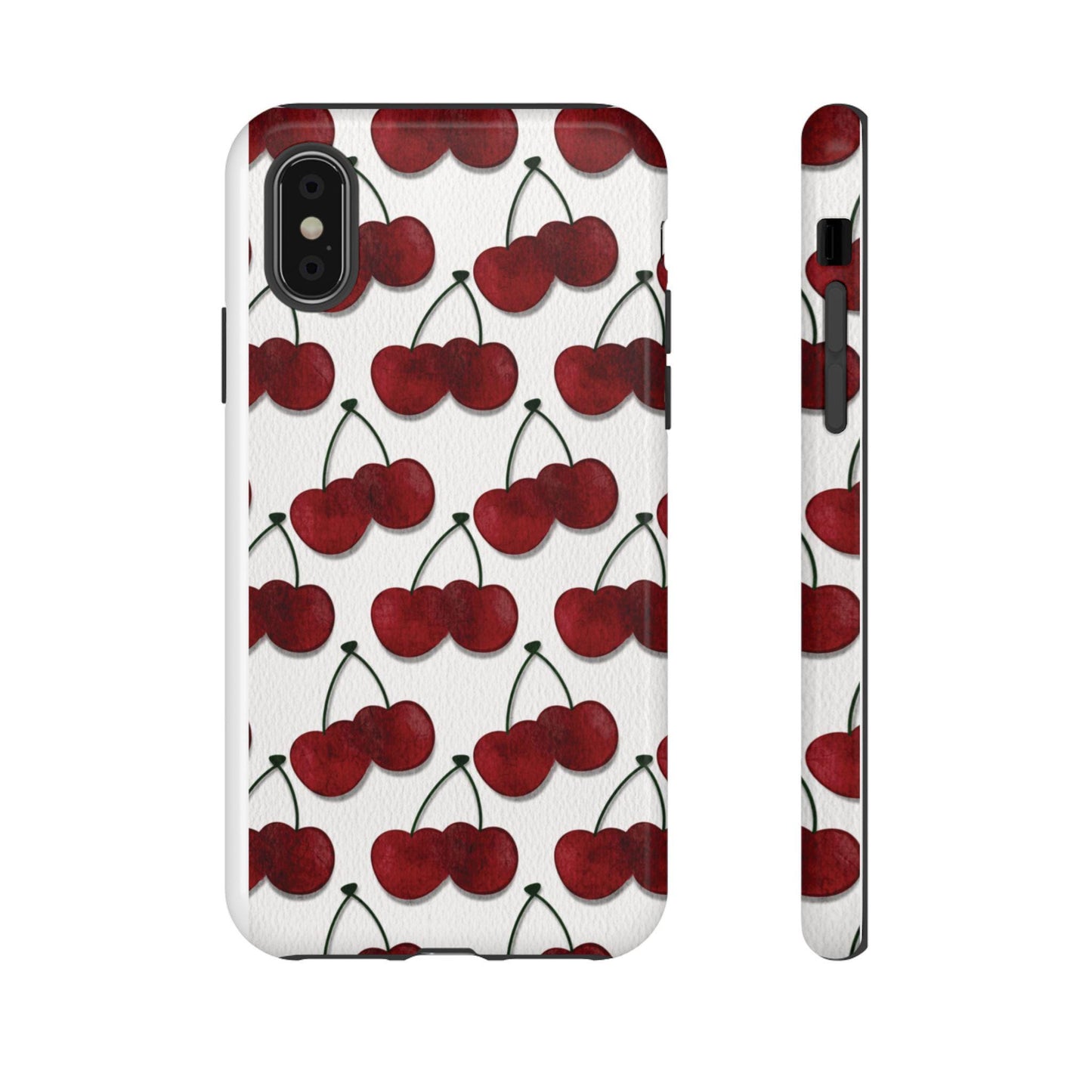 Cherry Watercolor Pattern Phone Tough Cases, iPhone, Samsung, Google