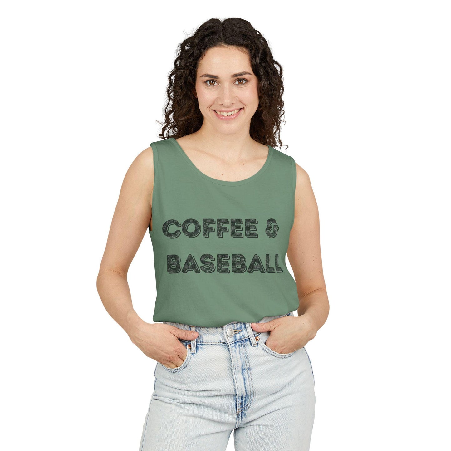 Coffee & Baseball Unisex Tank Top - Perfect for Sports Lovers, Summer Days, Casual Wear, Gifts for Him/Her, Baseball Season