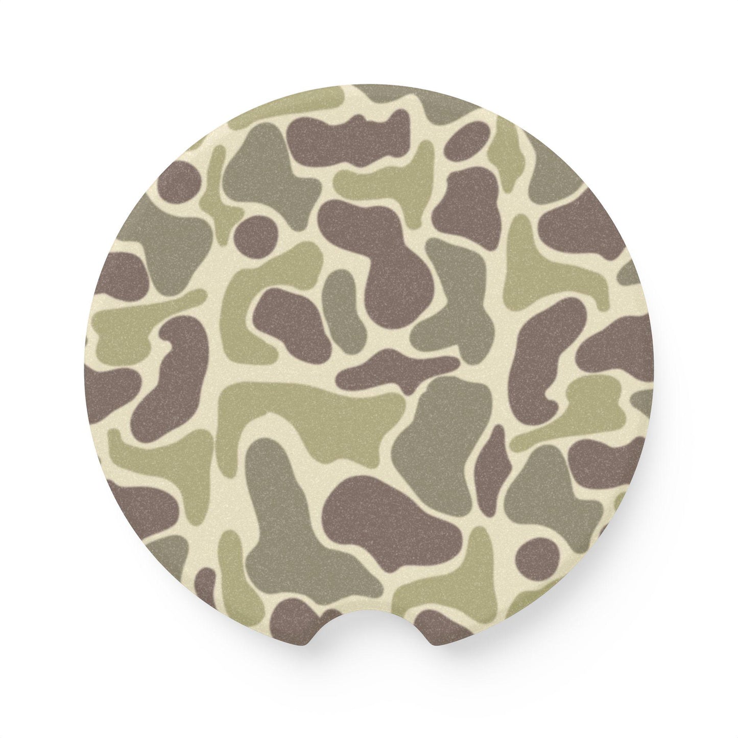 Car Coaster, Duck Camo Pattern Soapstone, Cup Holder Coasters, Absorbent Stone Coaster Set, Vehicle Accessories, Camouflage Design, Auto