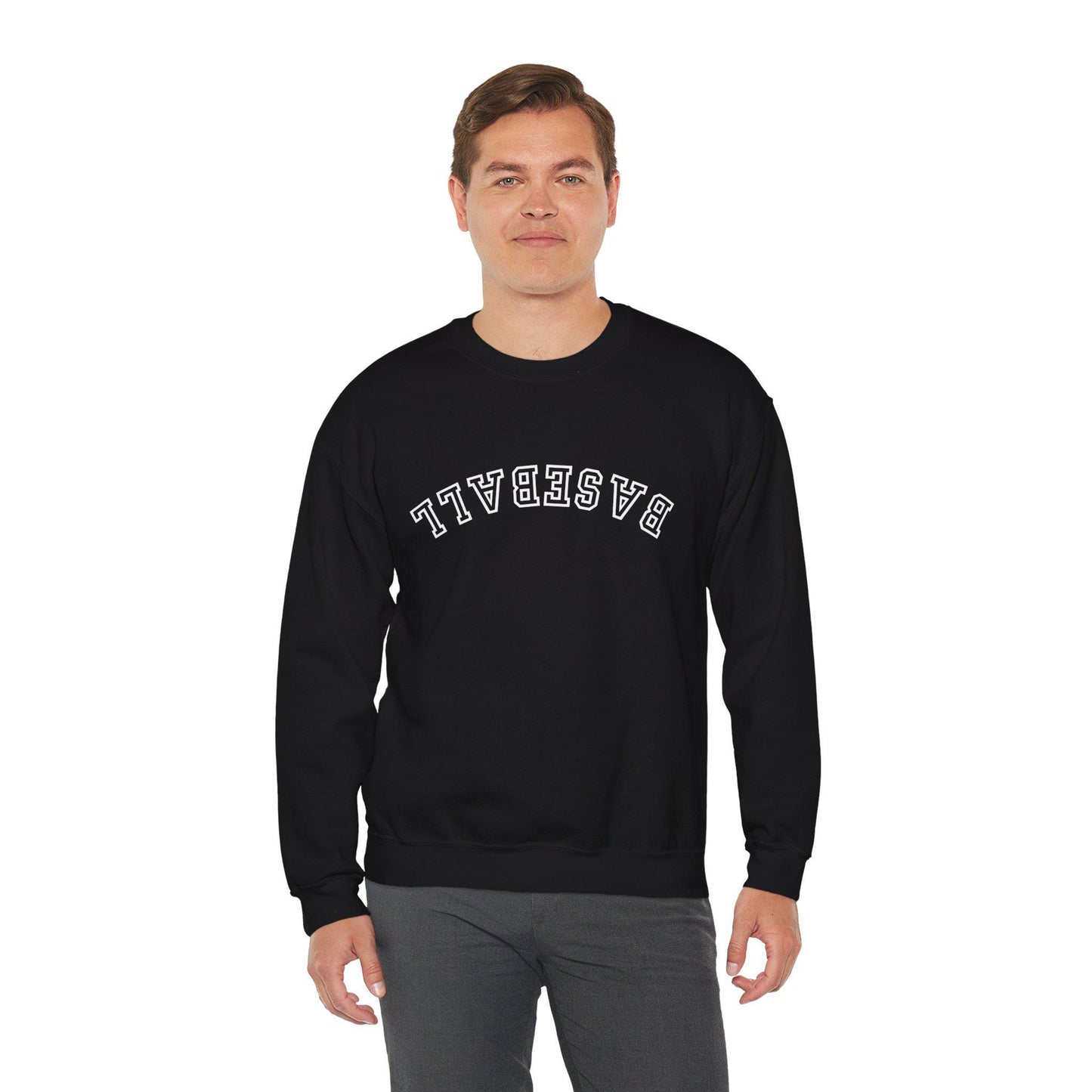 Upside-Down Baseball Unisex Sweatshirt, Baseball Lover, Sports Apparel, Gifts for Athletes, Casual Wear, Perfect for Game Days