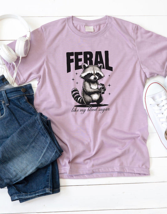 Feral Racoon Diabetes Feral Like My Blood Sugar PNG Files {Sublimation, Prints, Cricut, Silhouette} Humor, Diabetes, Type 1