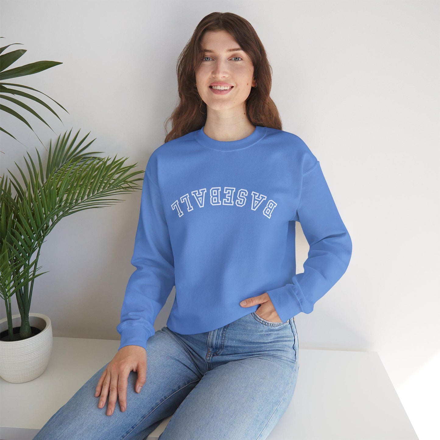 Upside-Down Baseball Unisex Sweatshirt, Baseball Lover, Sports Apparel, Gifts for Athletes, Casual Wear, Perfect for Game Days