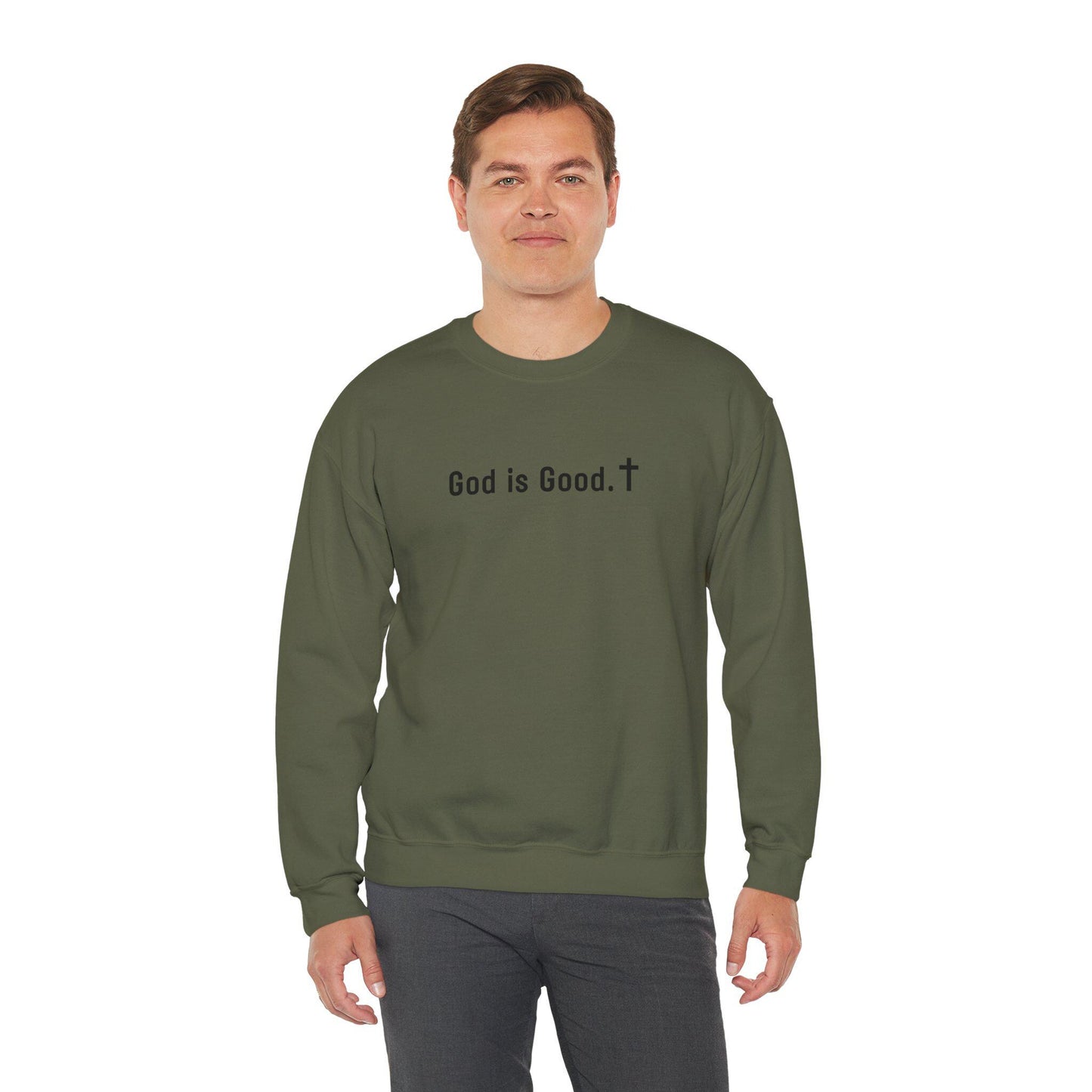 Faith-Inspired "God is Good" Unisex Crewneck Sweatshirt, Cozy Christian Apparel, Religious Sweatshirt, Casual Everyday Wear