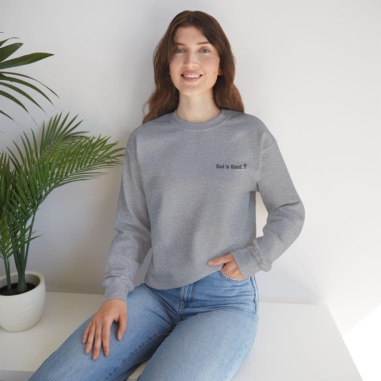 God is Good Unisex Crewneck Sweatshirt, Casual Sweatshirt, Christian Gift, Cozy Apparel for Faith, Inspirational Fashion
