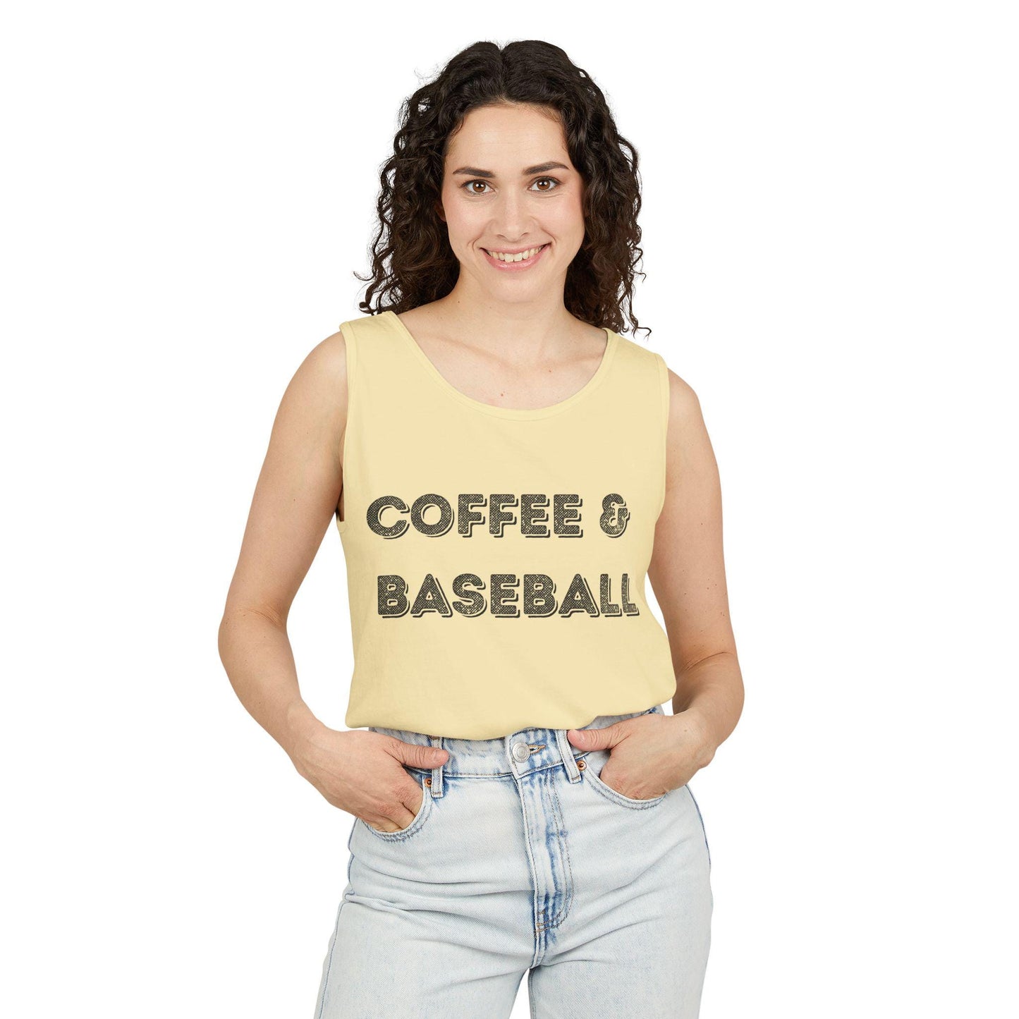 Coffee & Baseball Unisex Tank Top - Perfect for Sports Lovers, Summer Days, Casual Wear, Gifts for Him/Her, Baseball Season