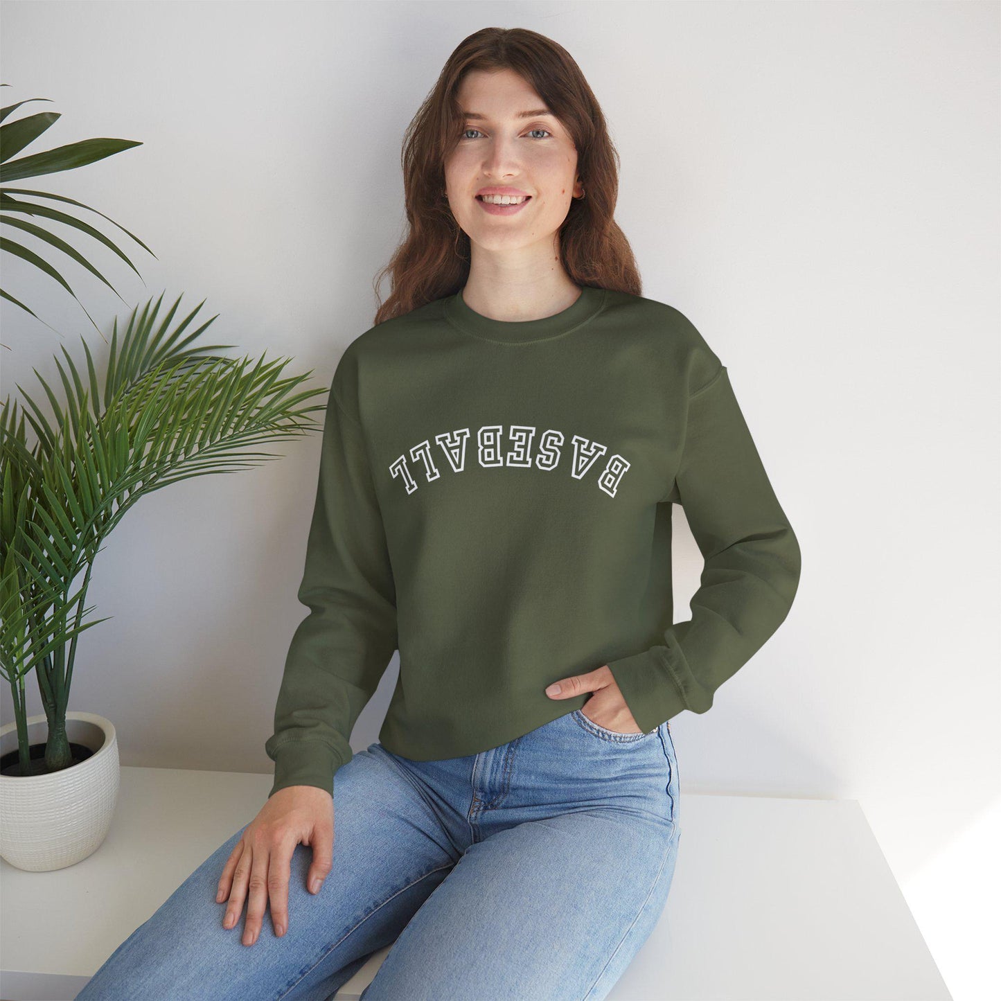 Upside-Down Baseball Unisex Sweatshirt, Baseball Lover, Sports Apparel, Gifts for Athletes, Casual Wear, Perfect for Game Days