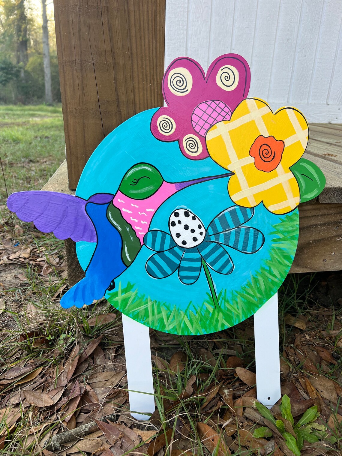Hummingbird Welcome Yard Stake