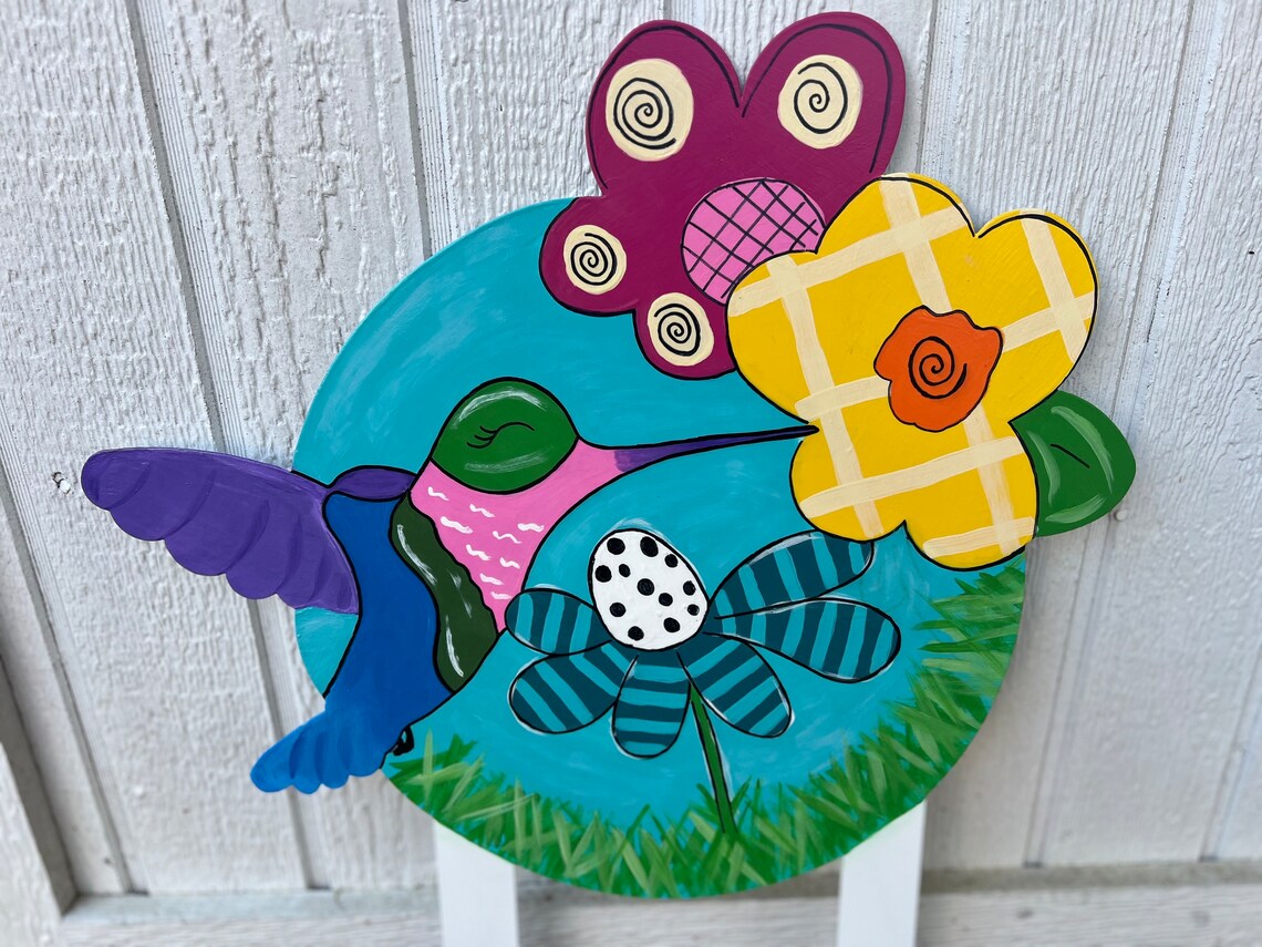 Hummingbird Welcome Yard Stake