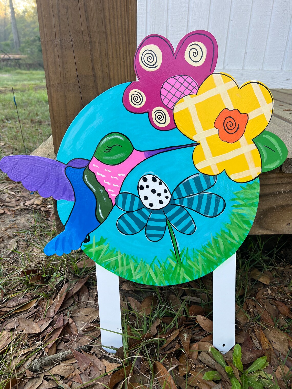 Hummingbird Welcome Yard Stake