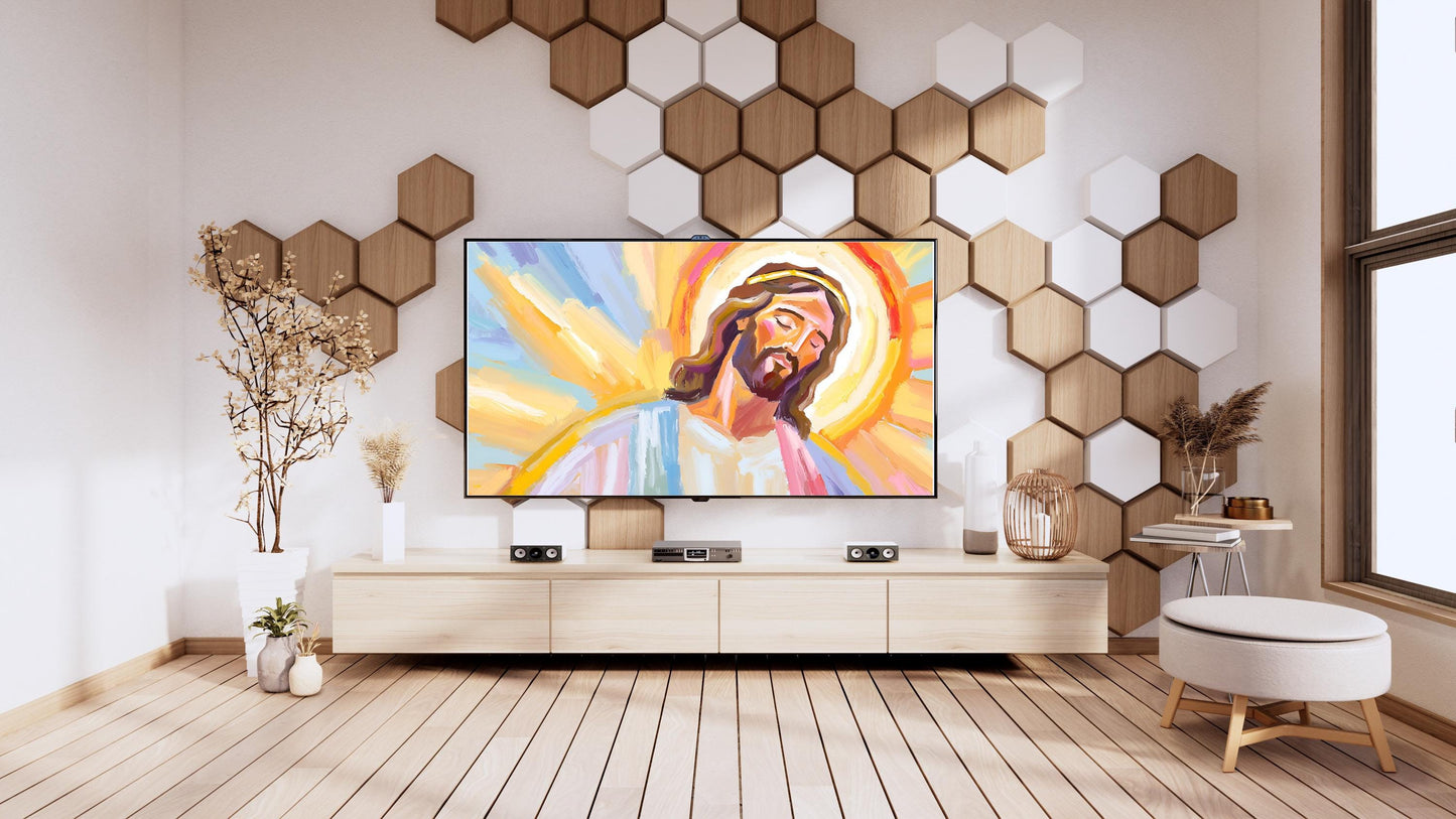 Frame Tv Spring Art | Easter Watercolor Digital Download Art File | Jesus Art for Frame Tv l He is Risen