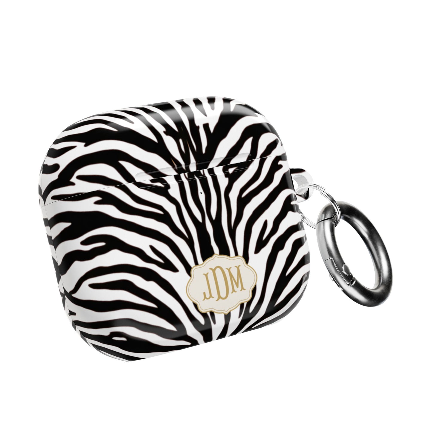 Zebra Stripes Monogram AirPod Cases | Black White Animal Print